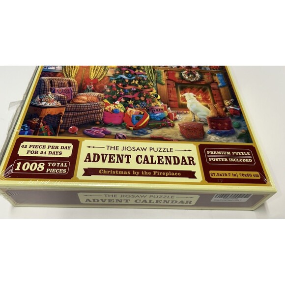 The Jigsaw Puzzle Advent Calendar 1008 Piece christmas fireplace dog gift new - Picture 3 of 9